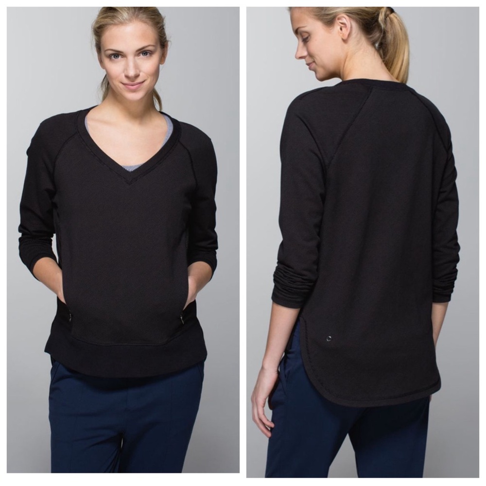 Lululemon After Asana Pullover in Telemark Print Black Size 4